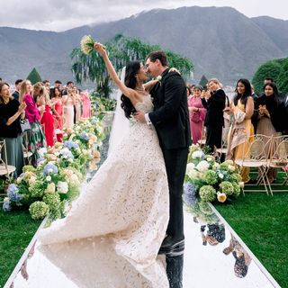 TikToker Becca Bloom Wore Oscar de la Renta for Her Romantic Rainy-Day Wedding on Lake Como