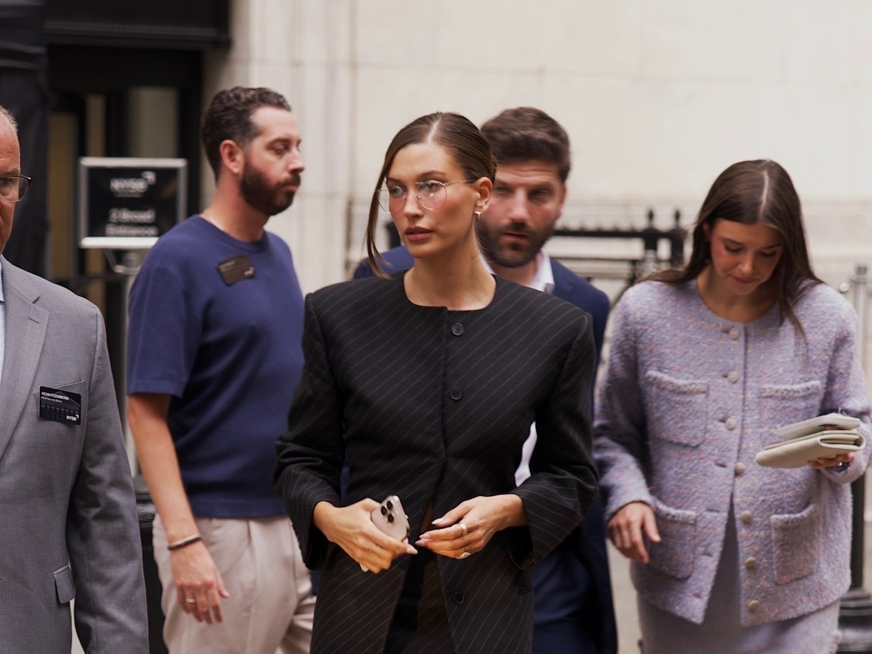 Hailey Bieber’s Business Codes Include ’80s Power Suiting and Peekaboo Lingerie